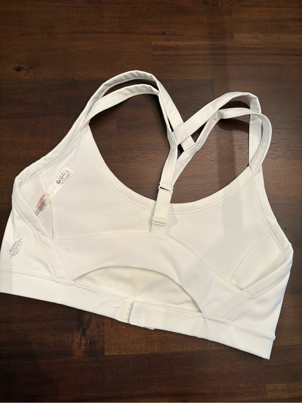 Flawed XL Free People Movement white Run Racer High Impact sports bra - Picture 2 of 5